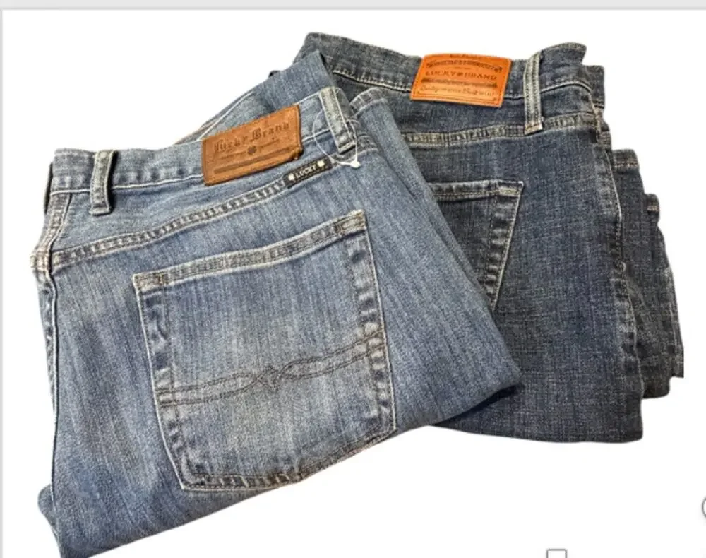 Lucky Brand Mens Jeans Lot 2 Blue Denim 34x32 42x30